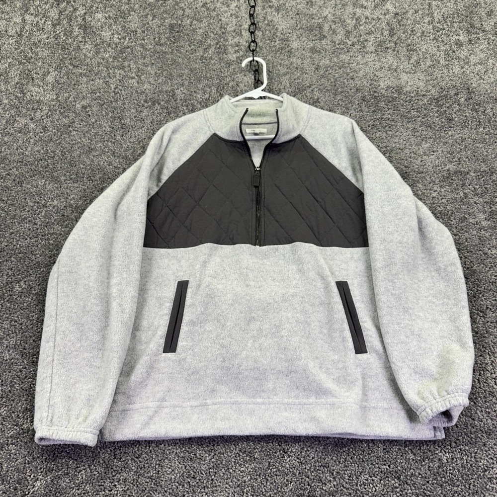 Maurices Sweatshirt Womens Large Gray Colorblock 1/4 Zip Mock Neck Pullover